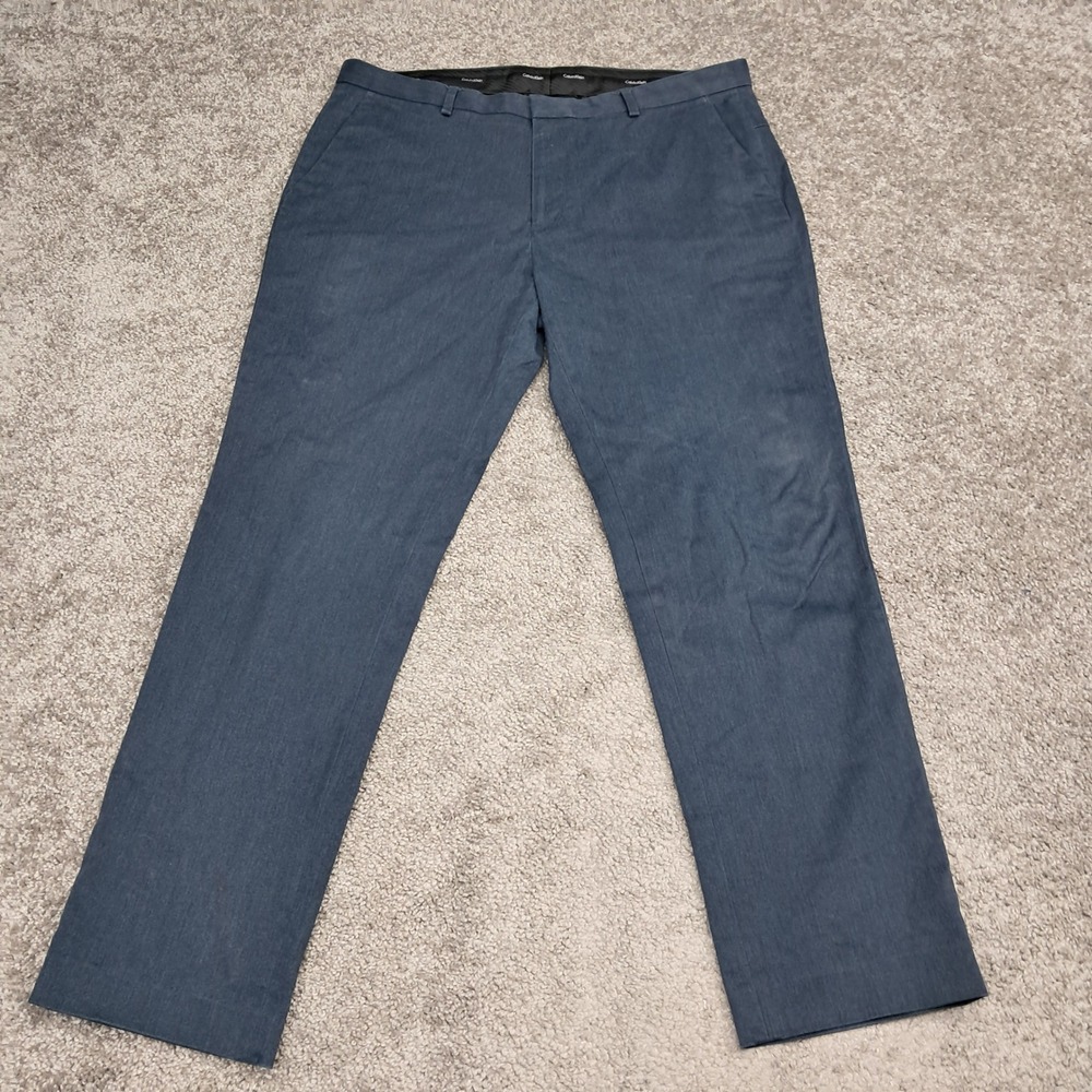 Calvin Klein Extreme Slim Fit Dress Pants Womens 36x32 Blue Grey Trousers